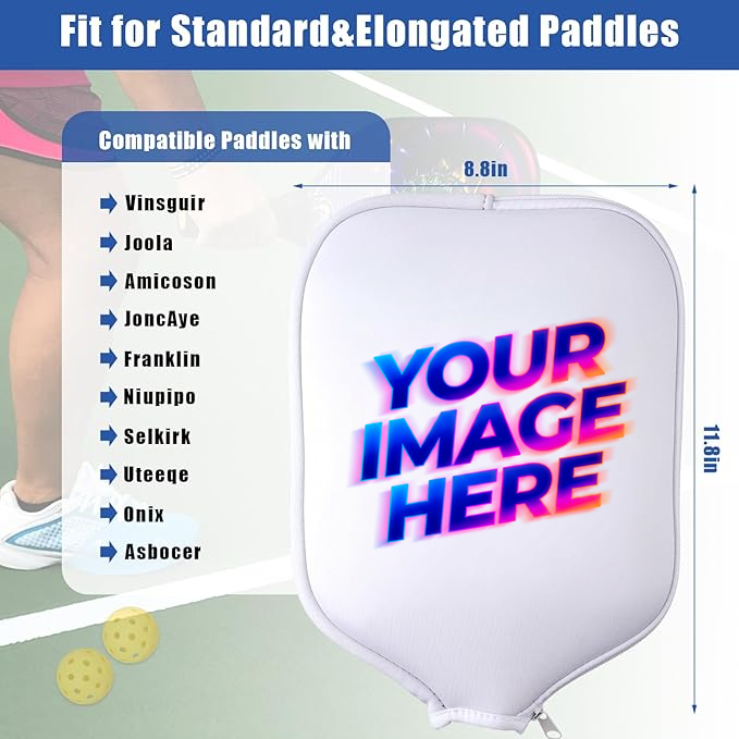 Custom Pickleball Paddle Cover – Personalized Paddle Case with Your Design | Fits Standard & Elongated Paddles